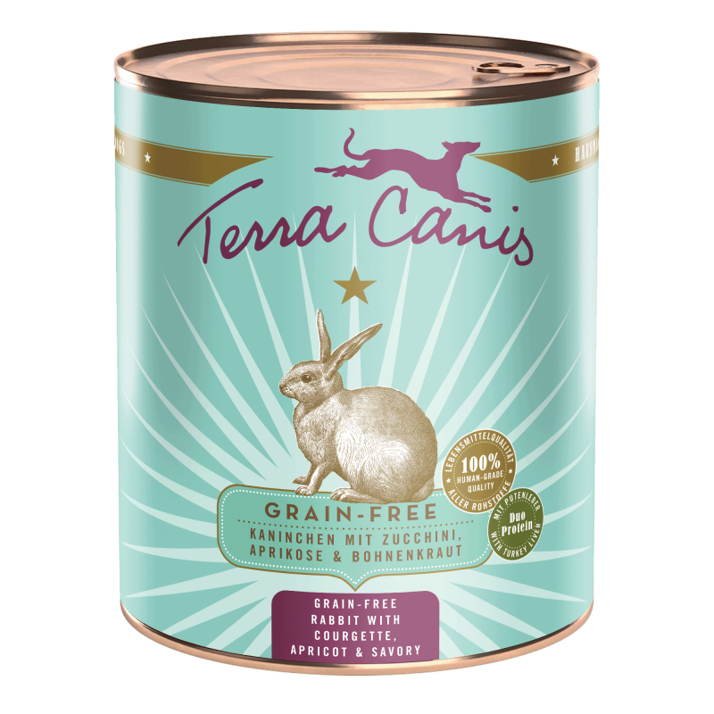 Terra Canis Getreidefrei | Kaninchen mit Zucchini, Aprikose und Bohnenkraut 800g