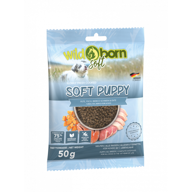 Welpenfutter getreidefrei WILDBORN Soft Puppy 50 g Soft Hundefutter