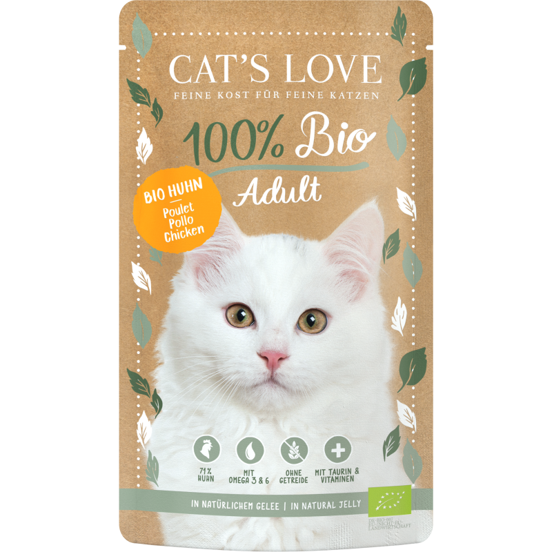 CAT's LOVE Katzen Nassfutter ADULT BIO Huhn - 100 g