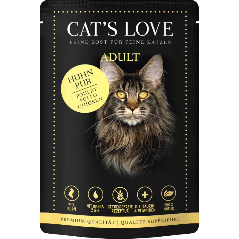 CAT's LOVE Katzen Nassfutter ADULT HUHN PUR - 85 g