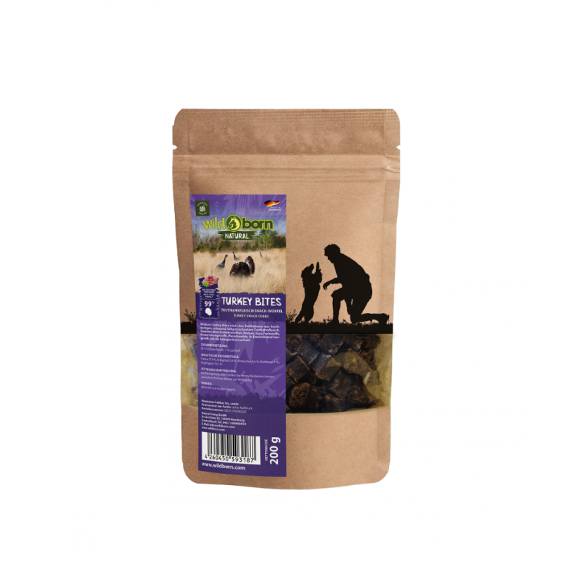 Wildborn Natural Turkey Bites Hundesnack 200 g