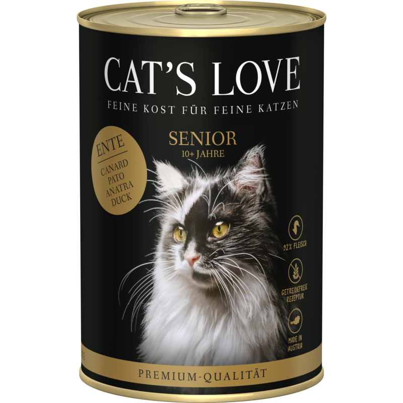 CAT's LOVE Katzen Nassfutter "Senior Ente" - 400 g