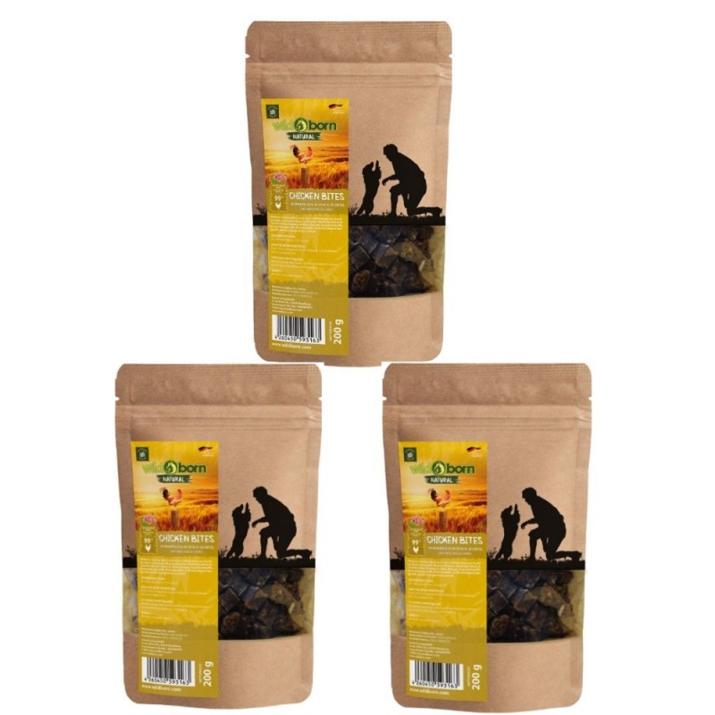 Wildborn Natural Chicken Bites Hundesnack 3 x 200 g