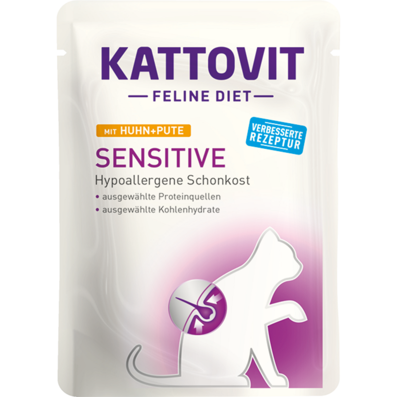 Kattovit Sensitive Frischebeutel 85g - Huhn+Pute