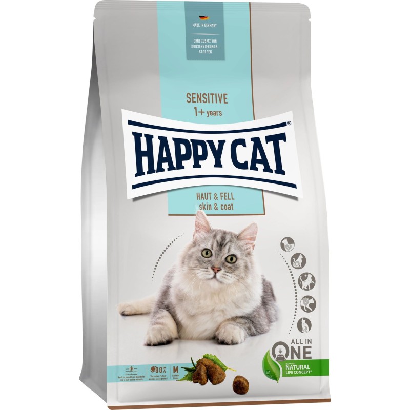 Happy Cat Trockenfutter Sensitive Haut und Fell 1,3 kg - 1,30 kg