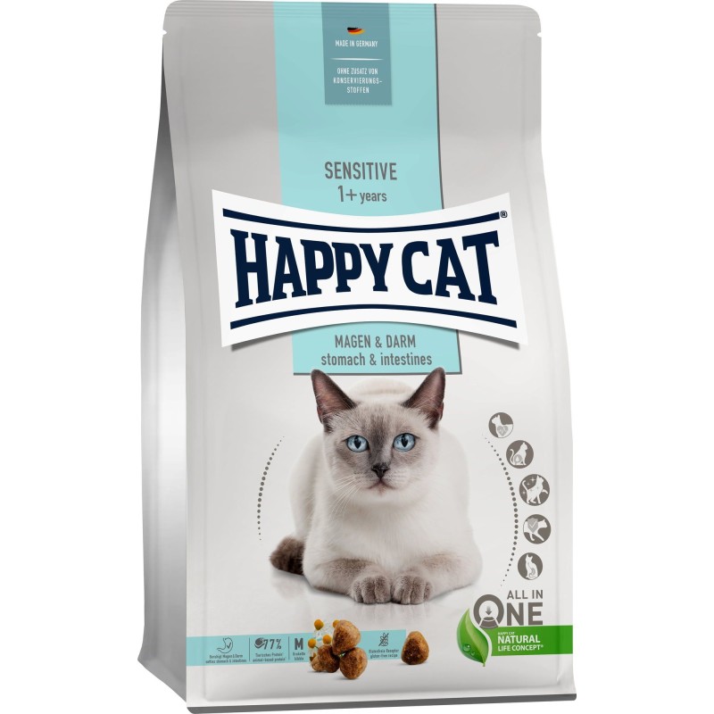 Happy Cat Trockenfutter Sensitive Magen und Darm - 1,3 kg