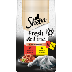 Sheba Fresh & Fine in Sauce mit Rind und Huhn 6x50g - 300 g