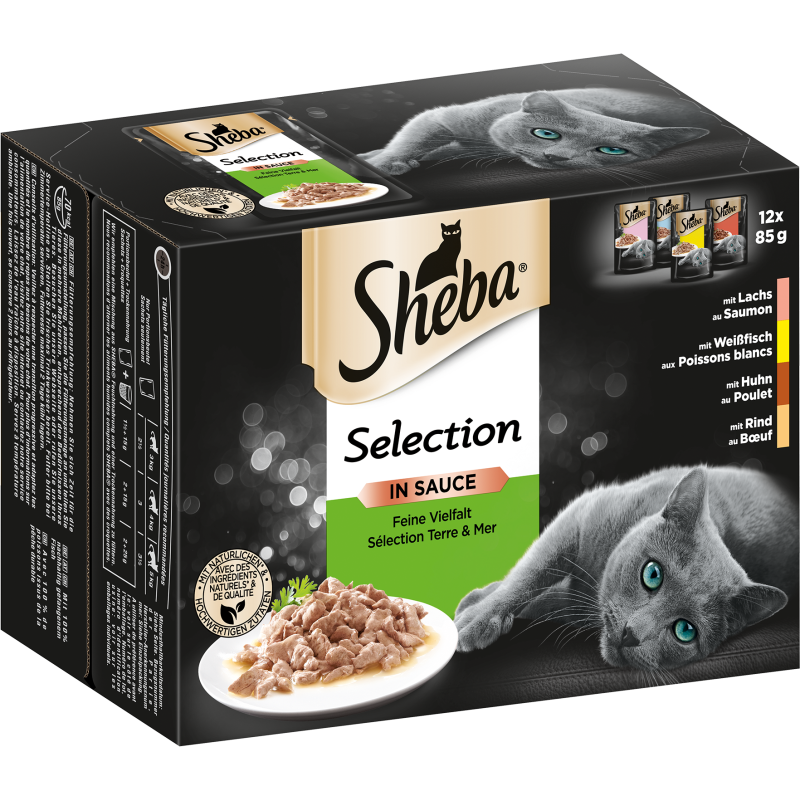 Sheba Frischebeutel Selection in Sauce Feine Vielfalt 12x85g - 1.020 g