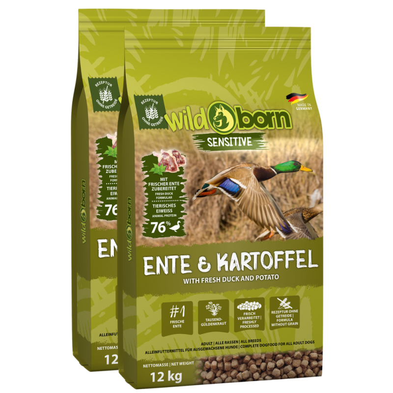 Wildborn Ente & Kartoffel Doppelpack 2 x 12 kg