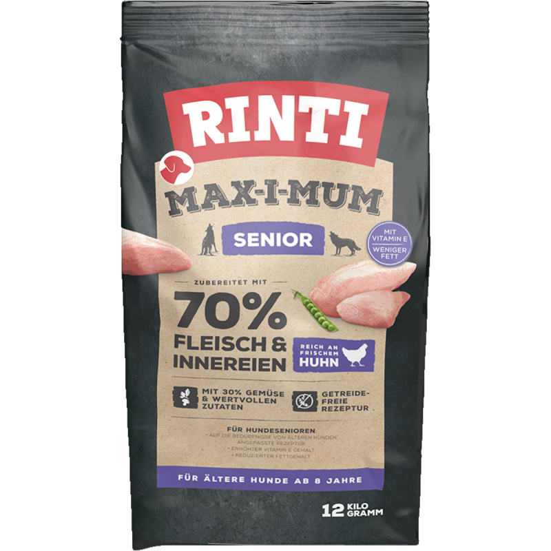 RINTI Max-I-Mum Senior Huhn Hundetrockenfutter 12 Kilogramm