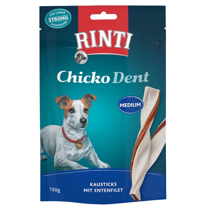 RINTI Chicko Dent Kausticks 150g Hundesnacks 9 x 150g Ente Medium