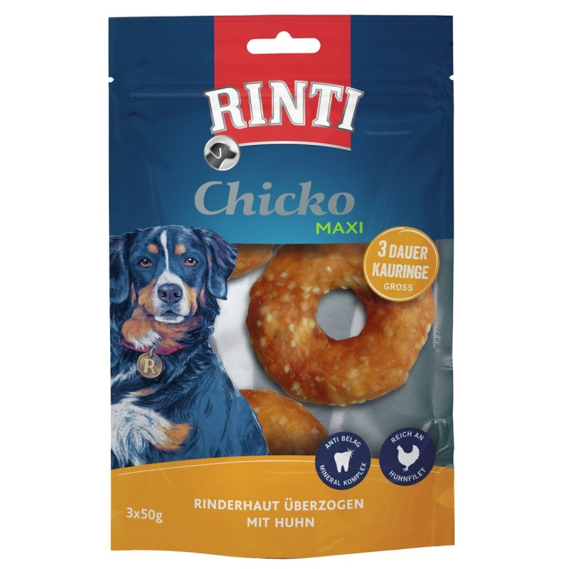 RINTI Chicko Kauring mit Huhn Hundesnack Groß 9 x 3 x 50 Gramm