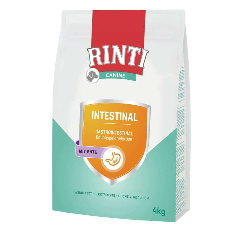 RINTI Canine Intestinal Ente/ Bauchspeicheldrüse Hundetrockenfutter Diätnahrung 4 Kilogramm