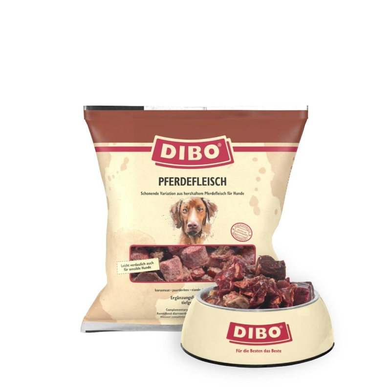 DIBO Pferdefleisch Spezialfutter / Frostfutter für Hunde Sparpaket 8 x 1000 Gramm