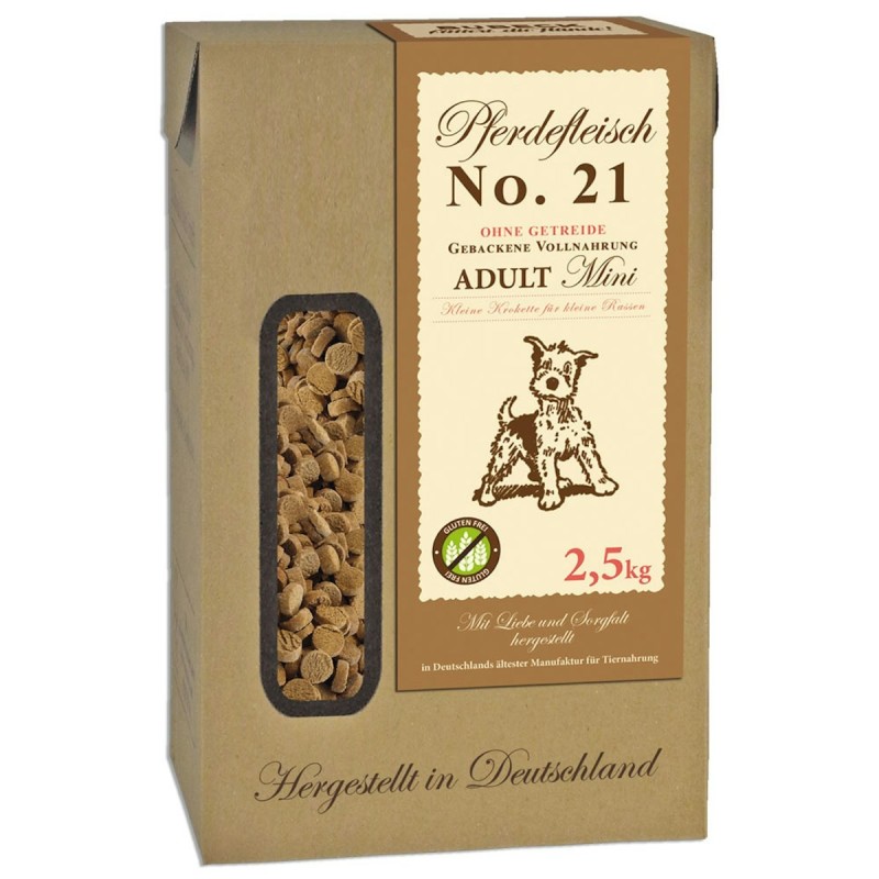 Bubeck Nr. 21 Adult Mini Pferdefleisch Hundetrockenfutter 2,5 Kilogramm