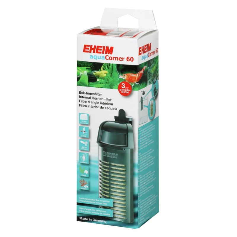 EHEIM 200 aquaCorner 60 Innenfilter mit Filtermasse