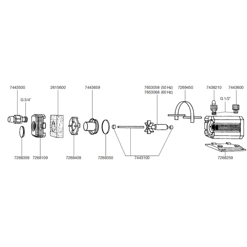 EHEIM 7653058 Pumpenrad Ersatzteil für 1060/1260/1262/1264/3160/3260/3264