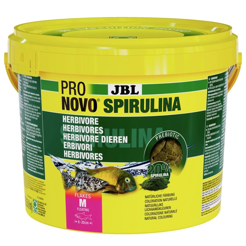 JBL Pronovo Spirulina Flakes M Fischfutter 5,5 Liter