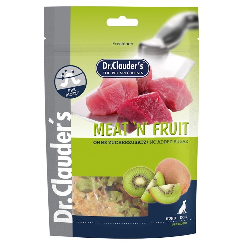 Dr. Clauder's Meat'N' Fruit (Ludwigswelt) 80 Gramm Hundesnack Sparpaket 10 x 80 Gramm Kiwi / Huhn