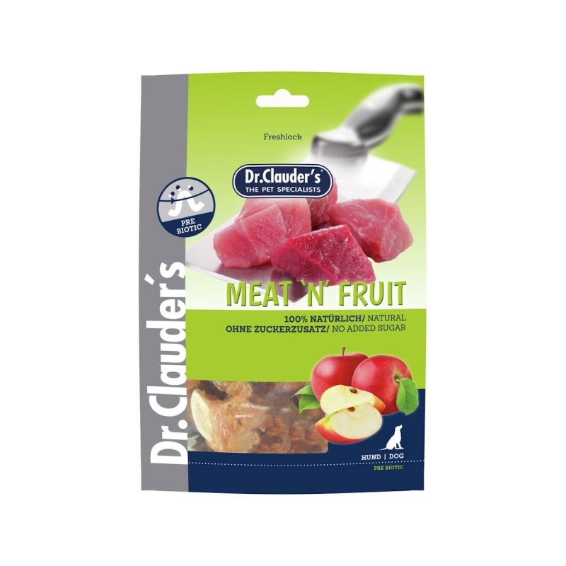 Dr. Clauder's Meat'N' Fruit (Ludwigswelt) 80 Gramm Hundesnack Sparpaket 10 x 80 Gramm Apfel / Huhn