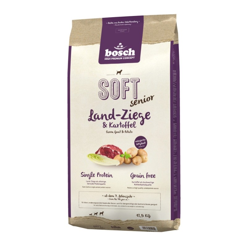 bosch SOFT senior Land-Ziege / Kartoffel Hundetrockenfutter 12,5 Kilogramm