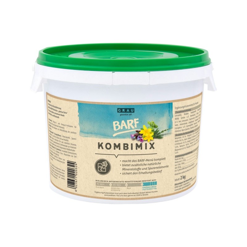 grau BARF KombiMix Nahrungsergänzung 2 Kilogramm