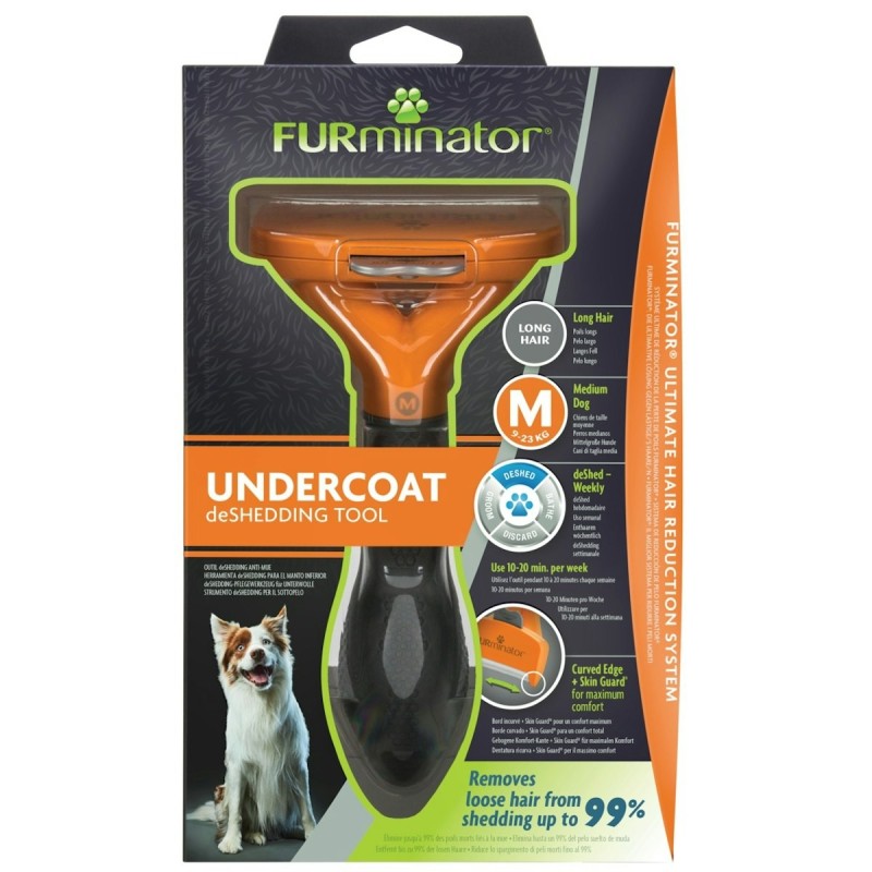 Furminator deShedding Tool Dog Langhaar Pflegewerkzeug für Hunde Größe M