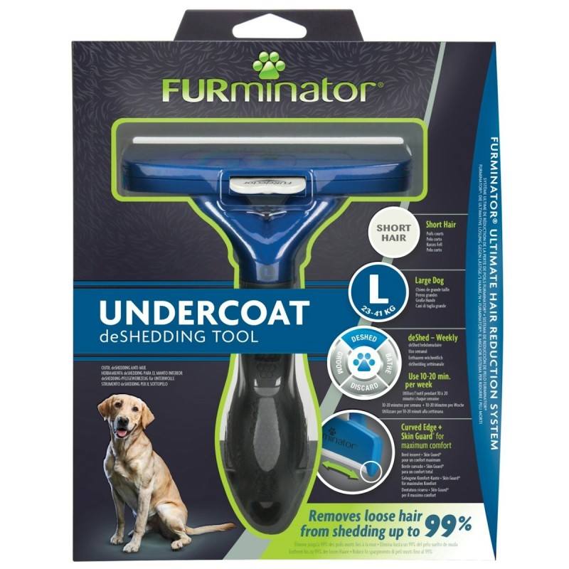 Furminator deShedding Tool Dog Kurzhaar Pflegewerkzeug für Hunde Größe L