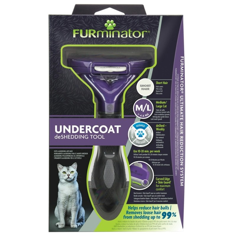 Furminator deShedding Tool Cat Kurzhaar Pflegewerkzeug für Katzen Größe L