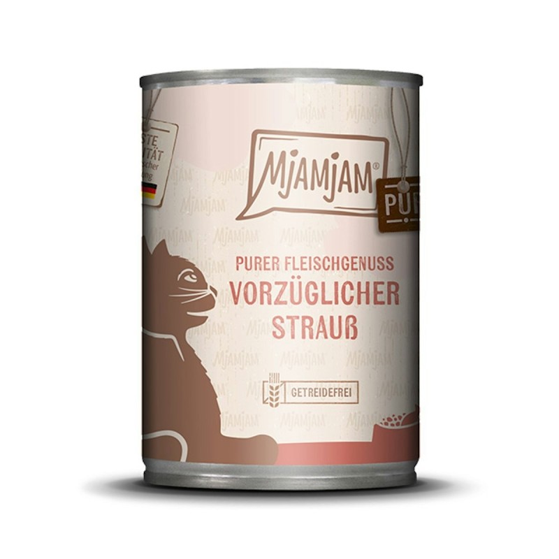 MjAMjAM – ausgewählte Fleischsorten 400g für Katze MjAMjAM Katze 6x400g Strauß pur