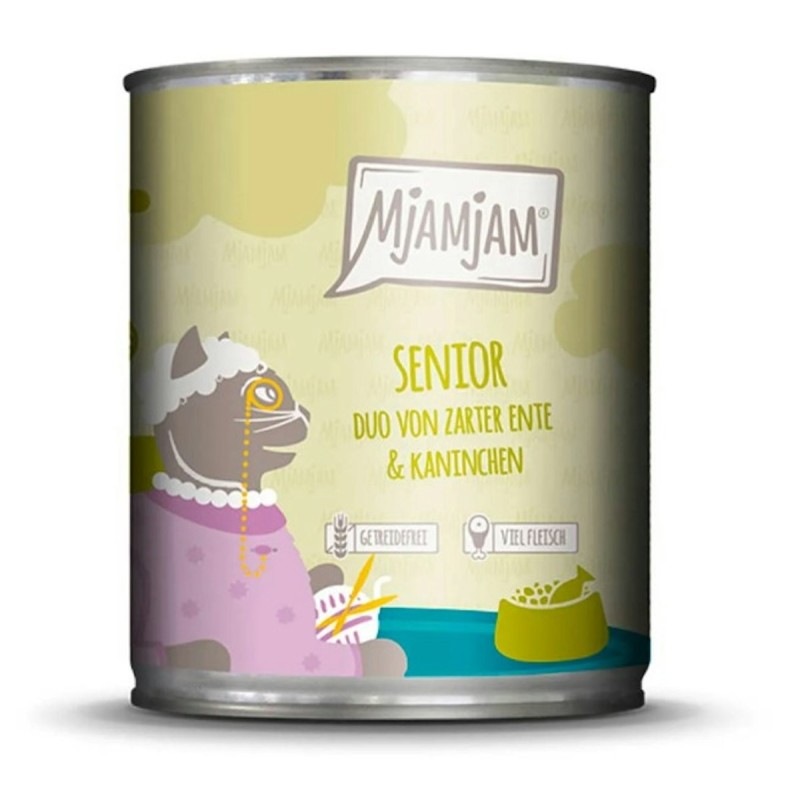 MjAMjAM – Senior 800g MjAMjAM Katze 6x800g Senior-DUO Ente und Kaninche