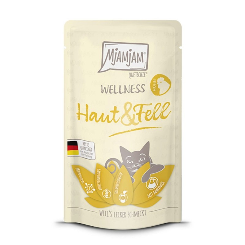 MjAMjAM – Wellness 125g MjAMjAM Katze 12x125g Wellness Haut und Fell Huhn