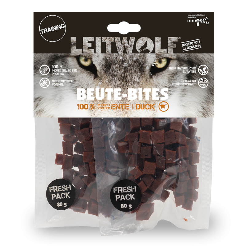 LEITWOLF Beute-Bites Beute Bite ENTE Sparpaket 16 x 160g