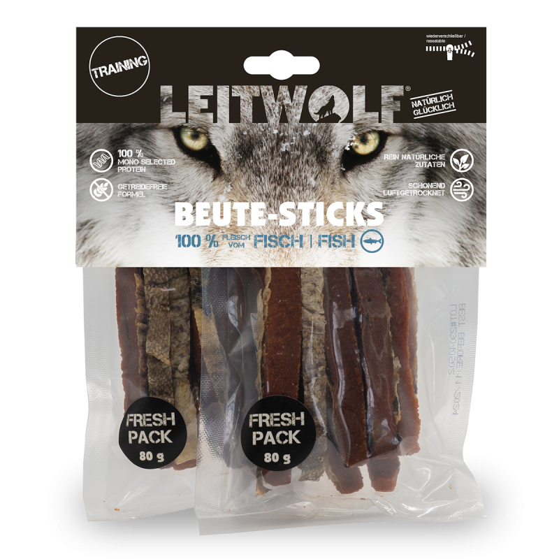 LEITWOLF Beute-Sticks Beute Sticks FISCH Sparpaket 16 x x160g