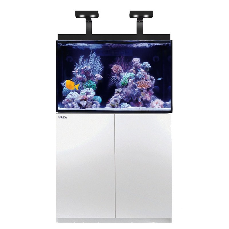 Red Sea MAX E 260 LED Aquarium mit Unterschrank für Meerwasser weiß