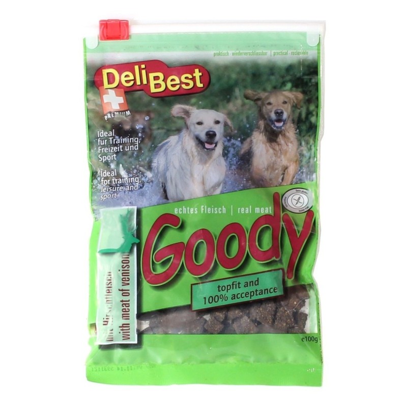 DeliBest Fleisch Goodys 100 Gramm Hundesnacks Hirsch 12 x 100 Gramm