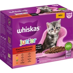 Whiskas Multipack 12x85g Klassische Auswahl in Sauce Junior - 1.020 g