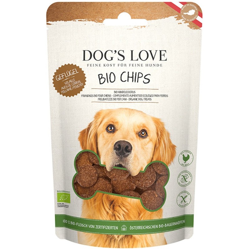 Dog's Love Bio 150 Gramm Hundesnacks Chips Geflügel 6 x 150 Gramm