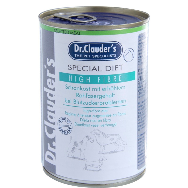 Dr. Clauder's Special Diet High Fibe-Protein 400g Dosen Hundenassfutter Sparpaket High Fibre-Protein 12x400g