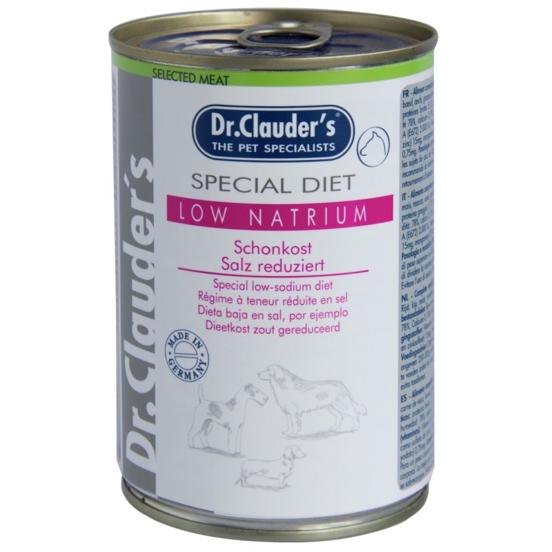 Dr. Clauder's Special Diet Low Natrium 400g Dosen Hundenassfutter Sparpaket Low Natrium 12x400g