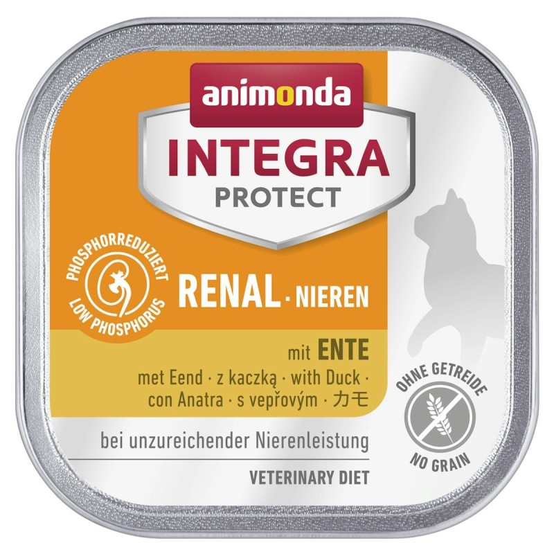 animonda Integra Protect Niere 100g Schale Katzennassfutter Sparpaket 32 x 100 Gramm mit Ente