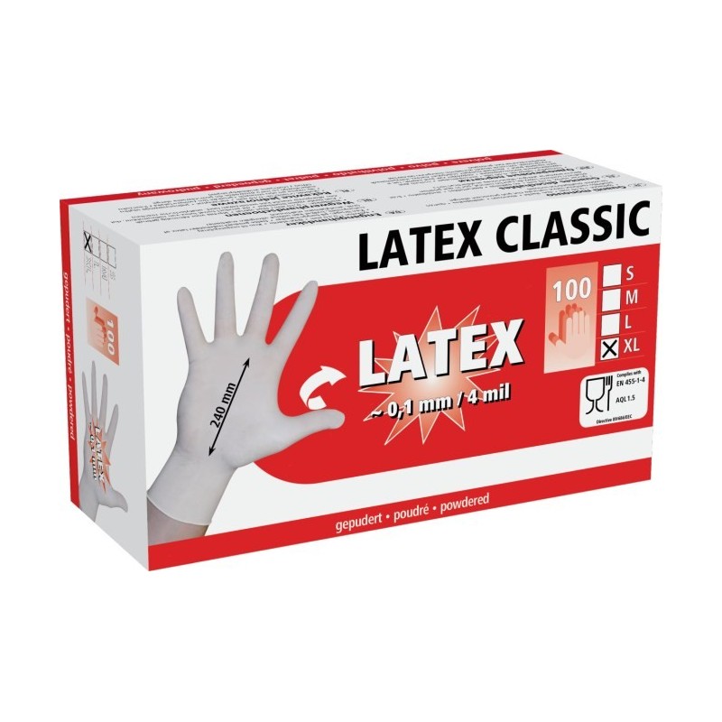 Box mit Einweghandschuhen Kerbl Latex Classic (x100)