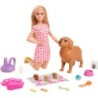 Barbie Anziehpuppe »Puppe (blond) mit Hund / Welpen«