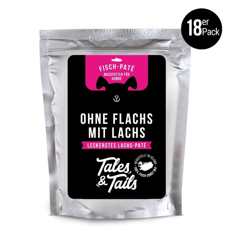 Ohne Flachs mit Lachs - Nassfutter für Hunde aus 100% Lachs