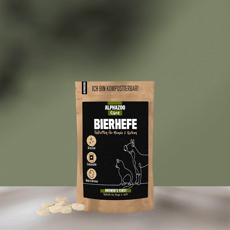 Bierhefe Tabletten für Hunde / Katzen I Glänzendes Fell / vitale Haut 75g