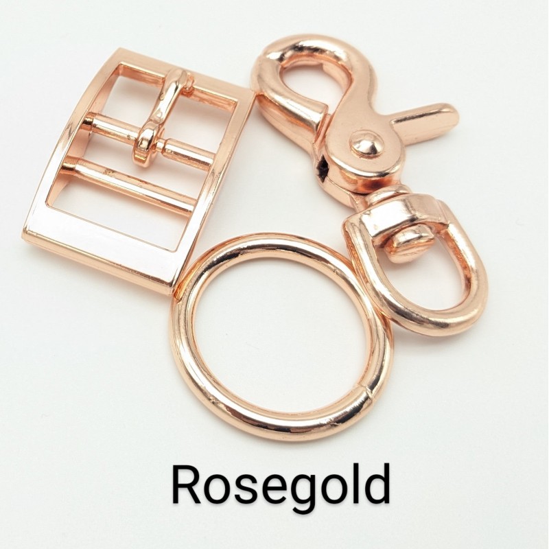 Halsbandset MINA in navy mit Gravur | Auswahl: Halsband und  Leine | Beschläge: Roségold | Farbe: navy