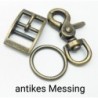 Halsbandset AMY in beige mit Gravur | Auswahl: Halsband | Beschläge: antikes Messing | Farbe: beige