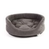 FERA ovales Hundebett mit Kissen 41x34x14 cm grau