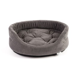 FERA ovales Hundebett mit Kissen 75x62x22 cm grau