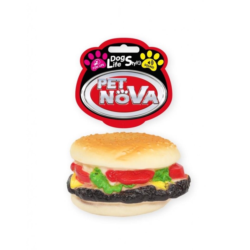 PET NOVA DOG LIFE STYLE Hundespielzeug Hamburger 9cm